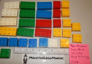 Tyco Preschool Super Block 2x4 e 2x2 solo parti di mattoni rosso verde giallo bianco - Foto 1 di 6