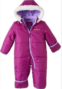 Rosa Platino Bebé Niñas Una Pieza Cálido Invierno Puffer Traje de Nieve Cochecito Bunting 12 M - Imagen 1 de 20