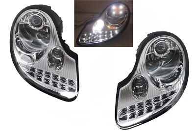 CLEAR FOR~1997~2001~Porsche 996 911 Boxster 986 LED Signal Projector Headlights - Image 1 of 4