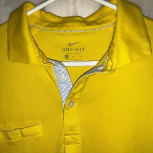 Nike Dri-Fit Polo Men's Golf Shirt Size Medium - Very Yellow - Pre-owned -VGC - Picture 1 of 8