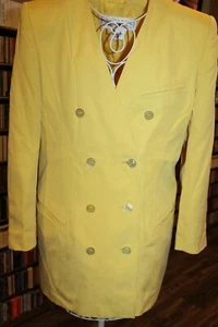 Escada Margaretha Ley Yellow silk Blazer Coat Jacket Ladies sz 36 S (bin12) - Picture 1 of 7