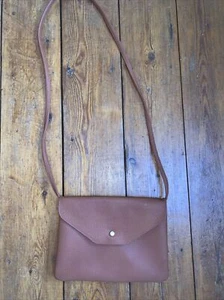 New Look Brown Faux Leather Envelope Cross Body Handbag - Picture 1 of 7
