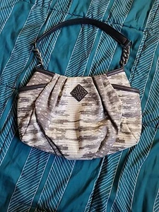 Simply Vera Vera Wang Gray Snakeskin Hobo Shoulder Bag with Pockets - Picture 1 of 4