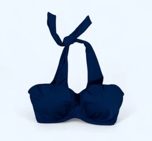ATHLETA Blue Underwire Swimsuit Halter Bikini Top womens 36DD - Picture 1 of 3