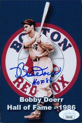 Bobby Doerr Boston Red Sox Signed 4x6 Glossy Photo JSA Authenticated - Image 1 of 2