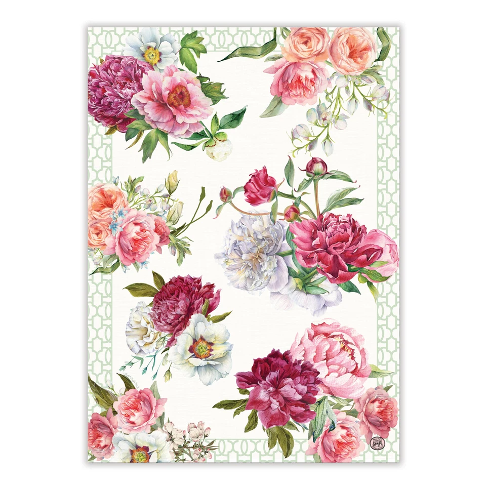 MICHEL DESIGN WOKS Michel Design Works Cotton Kitchen Tea Towel Floral Blush Peony - NEW