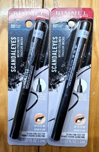 2 X RIMMEL 001 BLACK SCANDALEYES MICRO EYELINER WATERPROOF 0.037oz - Picture 1 of 1