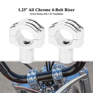 1.25" Handlebar Clamp 1.5" All Chrome Handle Bar Riser For Harley Freewheeler - Picture 1 of 11