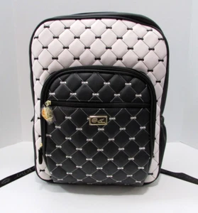 Mochila escolar Luv Betsey Johnson Bows grande de viaje 16" negra blanca nueva con etiquetas - Imagen 1 de 12
