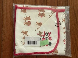 Gymboree Baby Ivory Red Joy Hope Love Bear Jersey Knit Receiving Blanket New - Picture 1 of 6