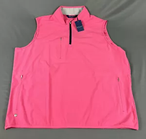 Peter Millar Golf Vest Crown Crafted 1/2 Zip XXL Begonia Pink NWT MSRP $158 - Picture 1 of 9