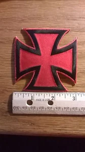 BIKER PATCH "CELTIC CROSS" BLACK/RED NEW NICE - Picture 1 of 1