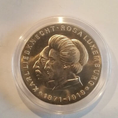 1971 DDR(East Germany)Silver 20 Marks -Karl Liebknecht/Rosa Luxemburg BU - Image 1 of 2