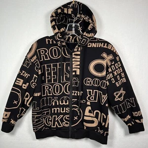 Hone Bear Full Zip Up Hoodie Sweatshirt Music Spell Out Words Youth Medium   N - Picture 1 of 7