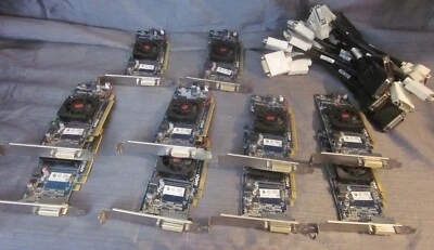 Lot 10 ATI Radeon HD 6350 PCI-E ATI-102-c09003 Graphics Cards w Cables - Image 1 of 4