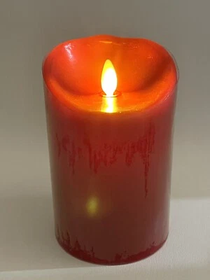 Luminara Sin Llama 5” Pilar Vela Llama Parpadeante Batería LED Rojo Arándano Foto 1 de 4