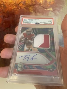 2021 Panini Spectra Trey Lance RPA Neon Marble PSA 9! POP 1! /4! Crazy Rare❤️ RC - Picture 1 of 9