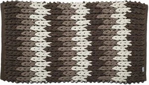 CROYDEX CHUNKY KNITTED COFFEE BATH MAT SLIP RESISTANT BACKING COSY BATHROOM - Picture 1 of 4