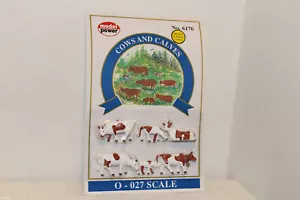 MODEL POWER COWS & CALVES BROWN & WHITE #6176 - Picture 1 of 1