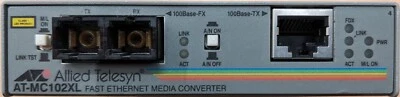 Allied Telesyn AT- MC102XL Fast Ethernet Media Converter (100Base-TX to FX) - Image 1 of 2
