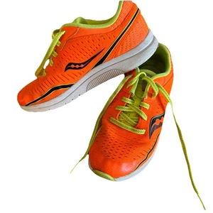 Saucony Kids Shoes, Orange Neon, Big Kid Size 2 Lace Up Running Sneakers - Picture 1 of 8