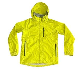 REI Boys Hooded Rainwall Long Sleeve Full Zip Yellow Rain Jacket Sz L 14-16 - Picture 1 of 16