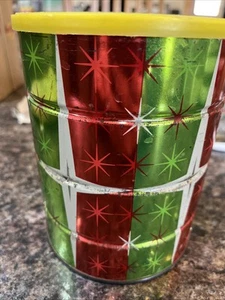 Vintage 1 lb Butternut Coffee Tin Can 1970's Holiday Christmas Starburst Green  - Picture 1 of 5