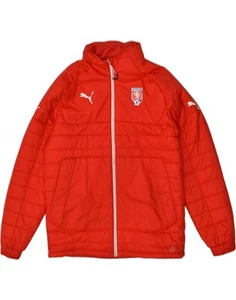 PUMA Mens Hooded Padded Jacket UK 38 Medium Red Polyester AE34 - Picture 1 of 3