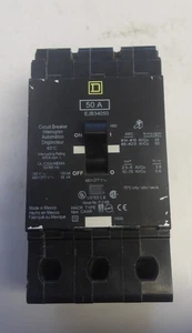 INTERRUPTOR DE CIRCUITO MINIATURA CUADRADO D CAT NO: EJB34050 50A 100KA MAX MARCO ELECTRÓNICO - Imagen 1 de 10