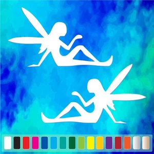 FAIRY MUDFLAP GIRLS cut vinyl decals Mud Flap Girls window sticker Fairies - Picture 1 of 2