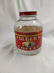 FRASCO DE CAFÉ FOLLERS VINTAGE, Mountain grabado en relieve en tarro. Molienda por goteo de 1 lb - Imagen 1 de 15