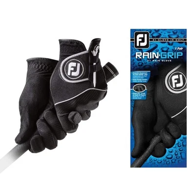 FootJoy Men's RainGrip Pair Prior Generation Golf Glove Black Cadet Small - Image 1 of 4
