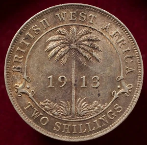 British West Africa 2 Shillings 1913 - 0.925 Silver - King George V (M3006) - Picture 1 of 2