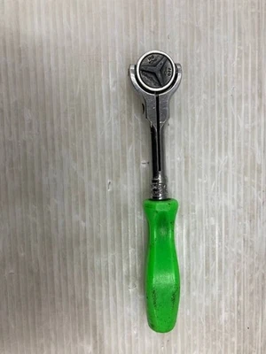 Snap-on Tools THLFD72 GREEN 1/4" Drive Hard Grip Long Flex Head Ratchet used - Image 1 of 2