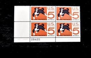 US 1966 HUMANE TREATMENT OF ANIMALS S 1307 PLATE BLOCK w #S MNH - Picture 1 of 3