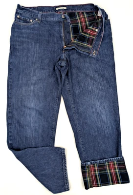 Vtg LL Bean Classic Fit Flannel Lined Denim Jeans Men 40x34 (Fits 39x33) Cotton - Image 1 of 4