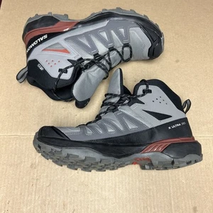 Salomon X Ultra 360 Mid CSWP Hiking Boots Grey Black Maroon Men’s Size 8.5 - Picture 1 of 22