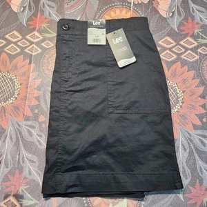 Pantalón corto informal de verano clásico tiro medio cintura ultra suave negro Lee 16 - Imagen 1 de 11