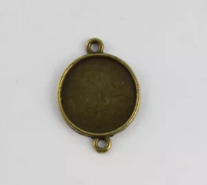 30PCS Bronce Antiguo 18mm Redondo Blanco Cabujón Configuración Enlaces #22935 - Imagen 1 de 1