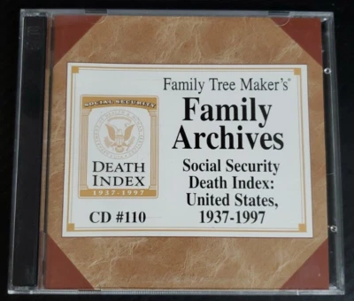 Family Archives: U.S. Social Security Death Index (BRODERBUND) / CD-ROM / PC MAC - Image 1 of 2