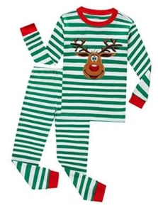 Pajamas for Boys Pjs Kids Long sleeve Pijamas 3 Reindeer/Green6848 - Picture 1 of 7