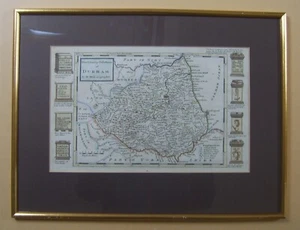 Durham: Antike Landkarte von Herman Moll, 1724 oder 1739 - Bild 1 von 2