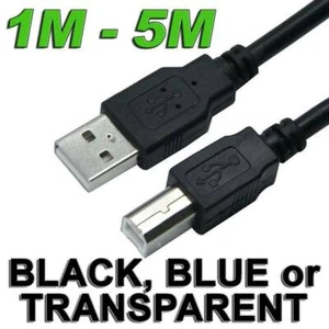 USB 2.0 Type A Male to B Printer Cable for HP Canon Dell Brother Epson Xerox - Picture 1 of 11