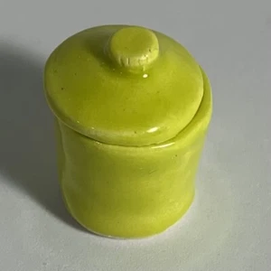 1:12 Scale Dollhouse Miniature Lemongrass Med Canister 5/8” Diameter Stoneware - Picture 1 of 4
