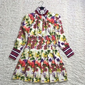 Dolce & Gabbana Floral Logo Dress Long sleeves White Multicolor Size 36 Women - Picture 1 of 16