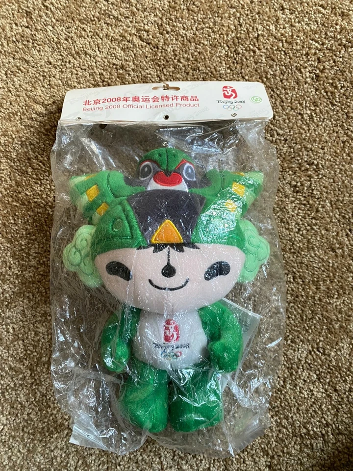 1988 Seoul 2008 Beijing Olympic Games Mascot Plush Stuffed Doll Red Fire