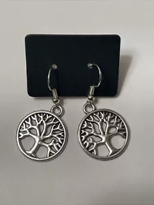 Orecchini Albero della Vita con Ganci Argento Sterling - Foto 1 di 2