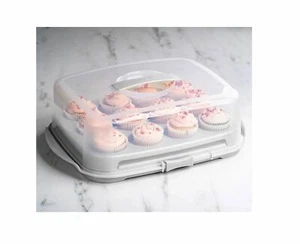 Wham Cupcake Caddy Storage Box Food Tray With Lid Cake Transport Tray 12 Muffins - Picture 1 of 6