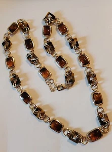 Talbots Goldtone  35" Geometric Tortoise Necklace NWOT - Picture 1 of 6