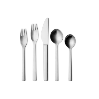 New York Matte by Georg Jensen Stainless Steel Place Setting 5 Piece - Vtg NOS